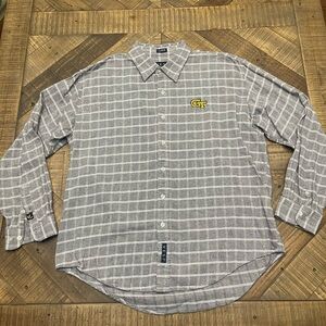 Georgia Tech white & grey button up shirt Size XL